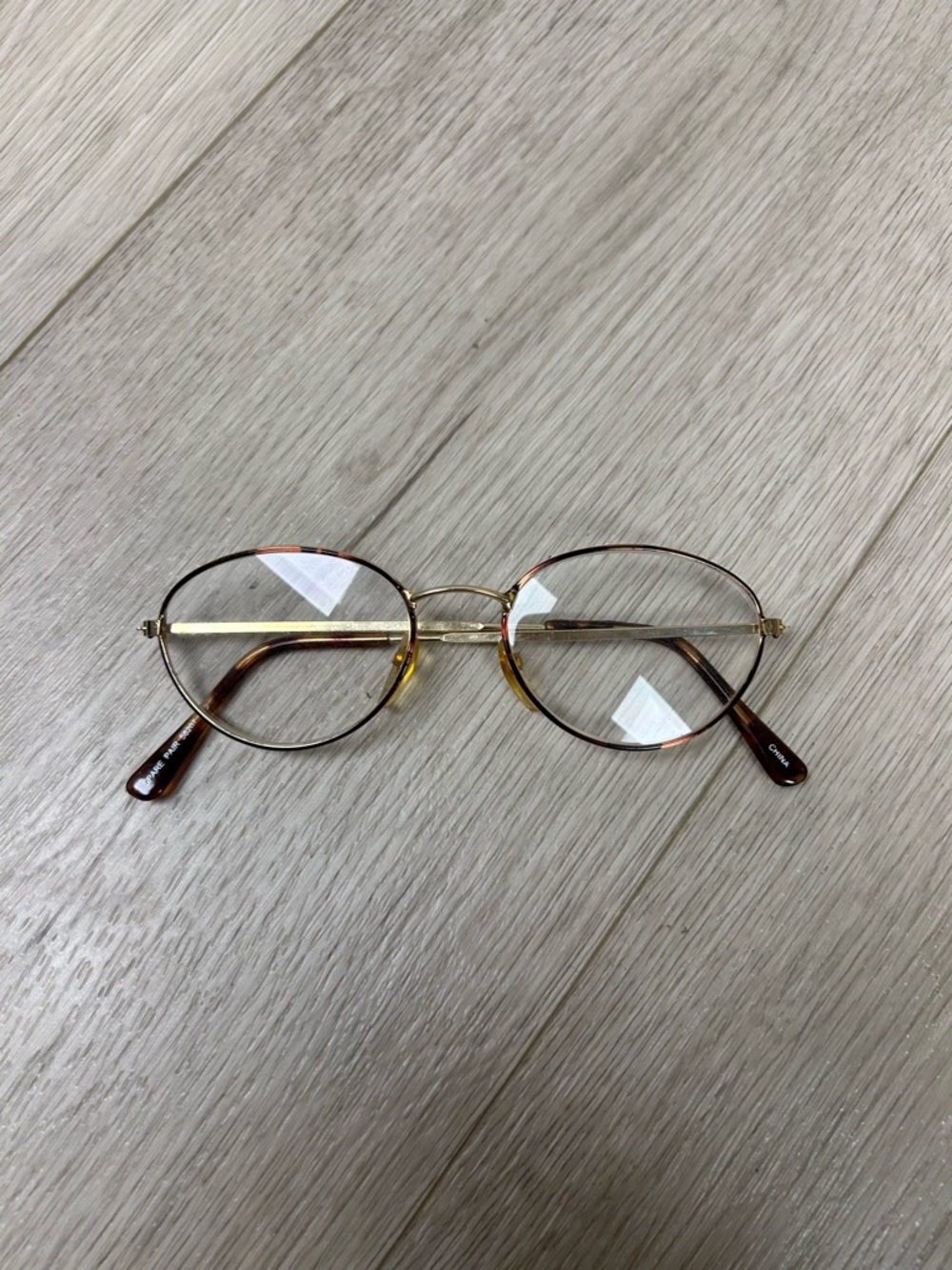 Vintage 90s Spare Pair Oval Windsor Eyeglasses - Gold‎ & Tortoise